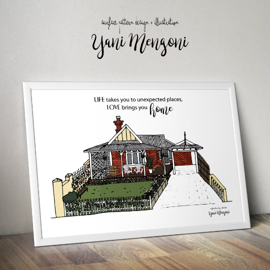 Custom House Portrait | buying Home Illustration – Digital Files